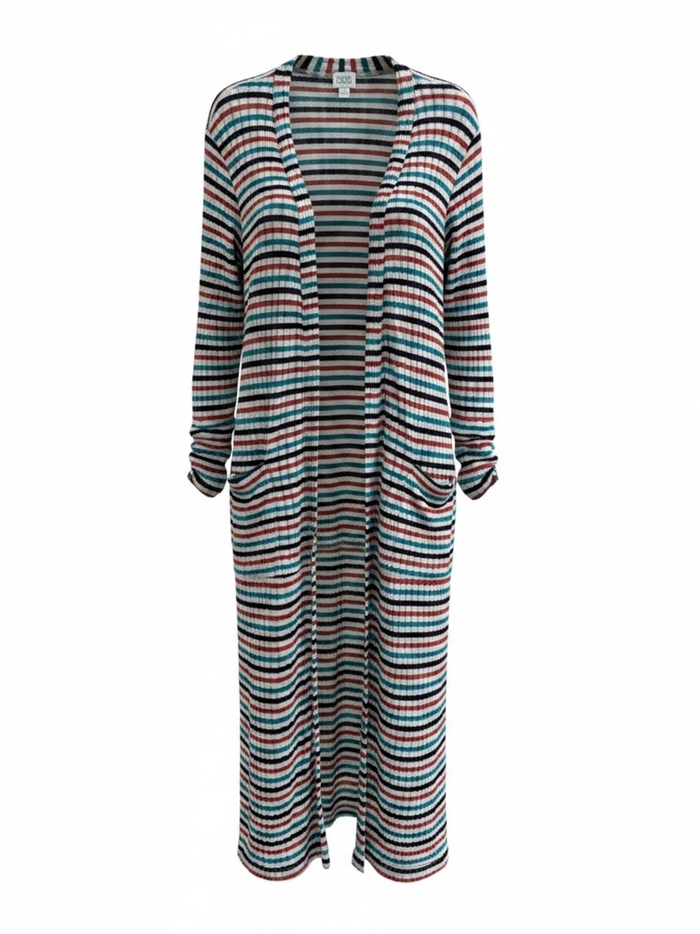 Peyton Jensen striped duster cardigan open front size L